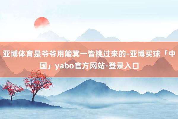 亚博体育是爷爷用簸箕一皆挑过来的-亚博买球「中国」yabo官方网站-登录入口